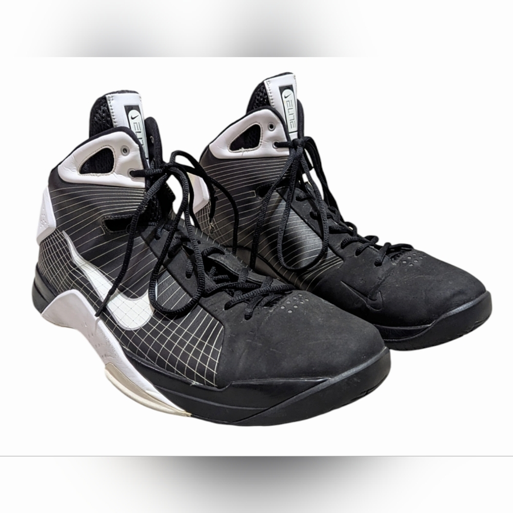 Nike '08 Hyperdunks Men's Size 18 Black/White Suede Mesh Athletic High-Tops